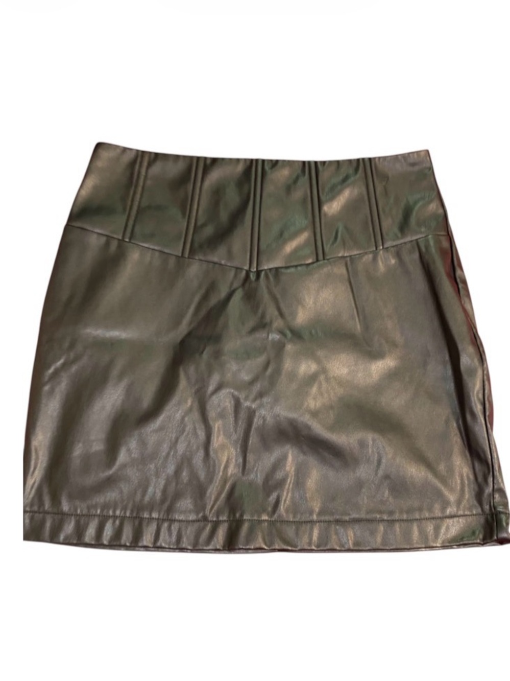 The Vintage Shop Black Faux Leather Mini Skirt Size Medium party festival alt